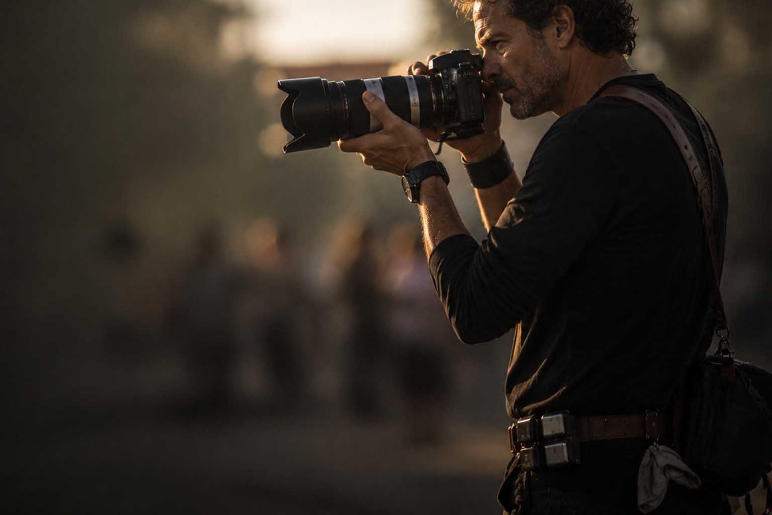 Fotógrafo trabalhando durante uma produção